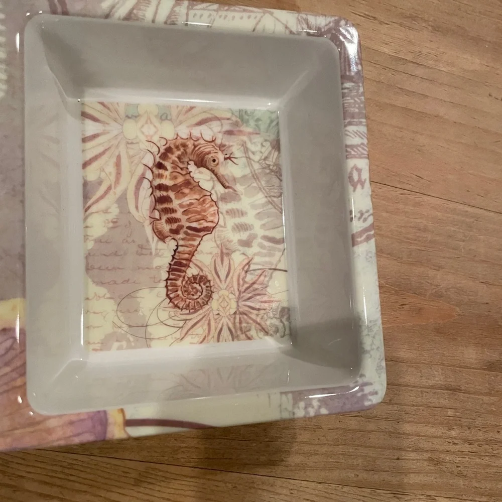 Precidio Melamine Ocean Beach Sea Life divided serving tray dish appetizer